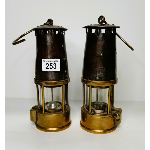 253 - A pair of Protector Miners lamps