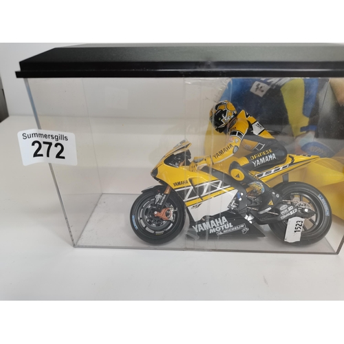 272 - model Yamaha bike with Rossi plus signed Rossi flag