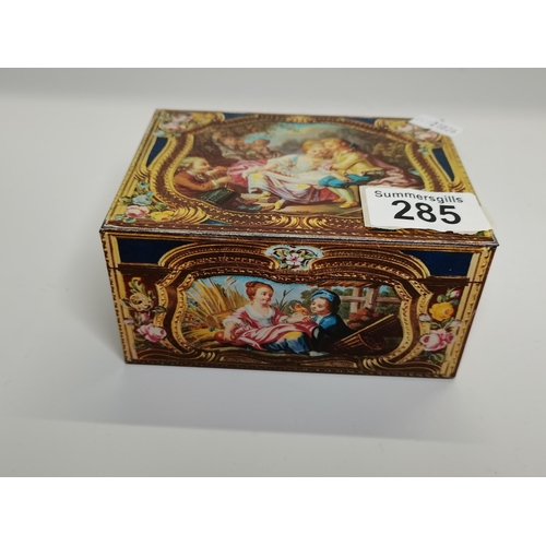 285 - Antique casket tin