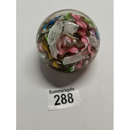 288 - Vintage Murano Millefiori Art Glass Paperweight