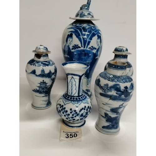 350 - A selection of Chinese pots & vases - A/F