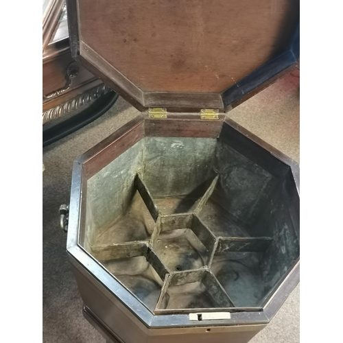 550 - Georgian Octagonal Mahogany Wine Cooler