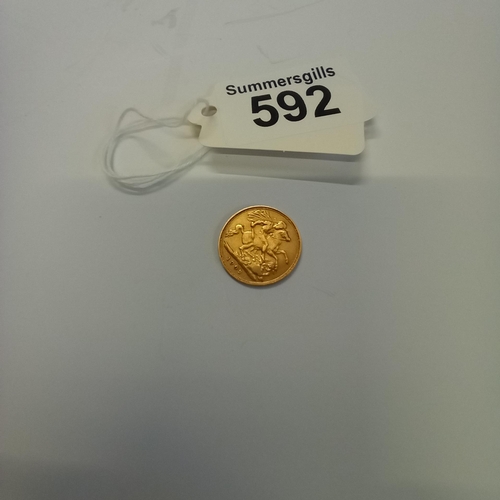592 - 1/2 Sovereign 4grams 1902