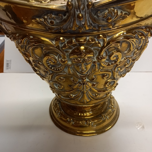 567 - Victorian Brass Coal Scuttle