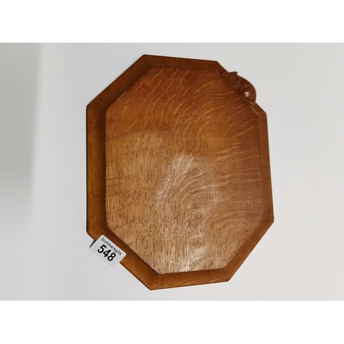 548 - Mouseman bread board ( slight cut marks )