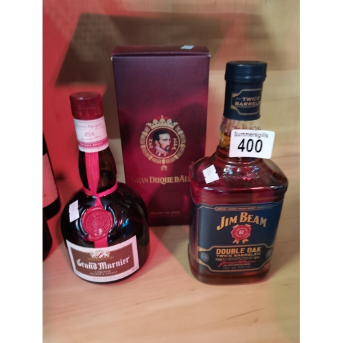 400 - Bottle of Grand Marnier, Jim Beam and Gran Duque Dalba