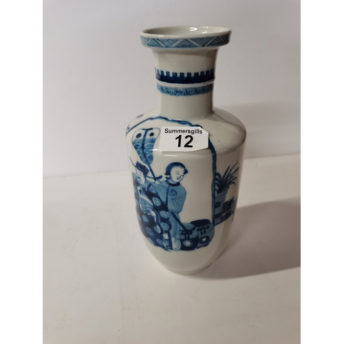 12 - 19th century Chinese Rouleau porcelain vase