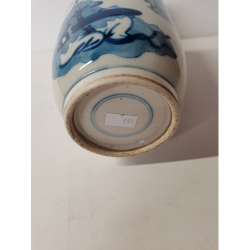 12 - 19th century Chinese Rouleau porcelain vase