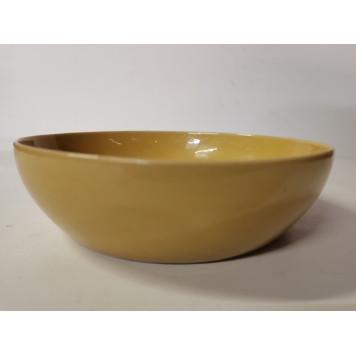 34 - Excellent Quality Chinese 16cm yellow coloured dish with 6 character marks on base ex condition