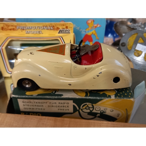 297 - Wonderjet in original box, Boxed Be-ro LLedo van and a radio Jibby car in original box