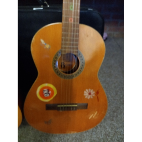 867 - 2 acoustic guitars and suitcase