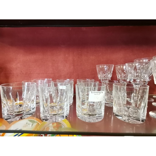 116 - A collection of heavy cut glass wines and whisky glasses