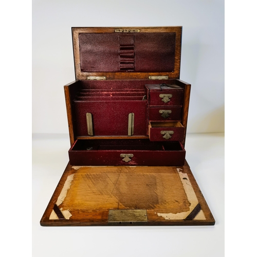 51 - Antique Mahogany Writing box W35cm x H25cm