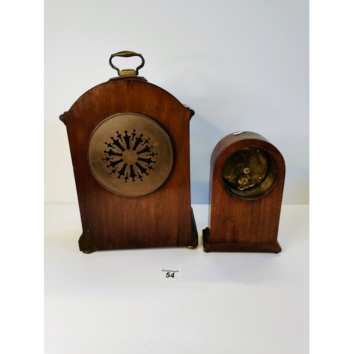 54 - x2 Mantle Mahogany clocks