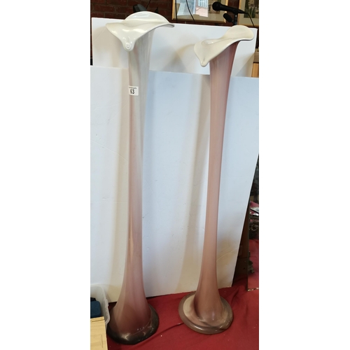 63 - x2 Oversized Glass Floor Vases H101cm and 97cm