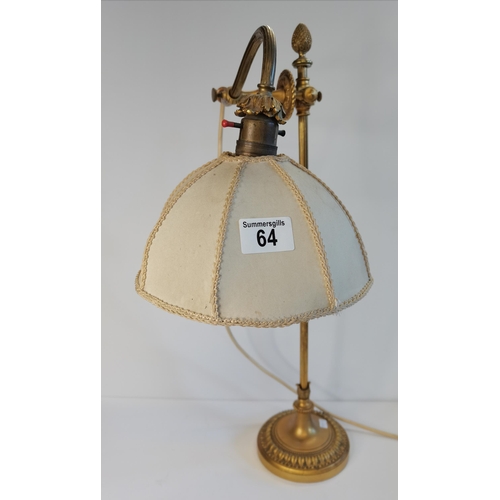 64 - Art Nouveau stile Gilt reading lamp - H60cm