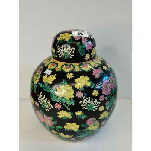 66 - Vintage Oriental Ginger Jar - H39cm