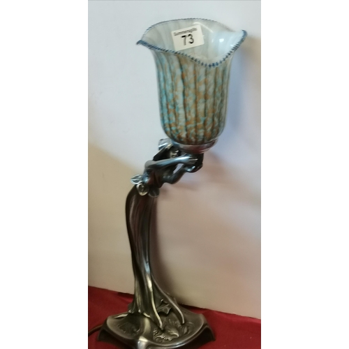 73 - Art Deco table lamp base metal figurine H 49cm