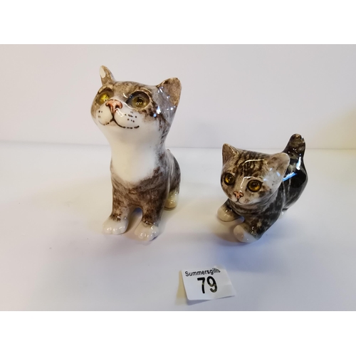 79 - Winstanley cat size 1 excellent condition plus size 2 with slight chip on ear