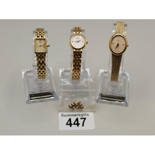 447 - 3 x Ladies Rotary wrist watches