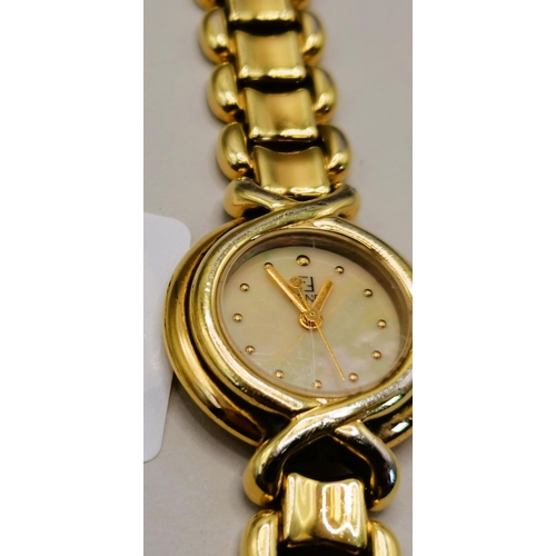 449 - Fendi Ladies gold metal Watch and bracelet (watch requires battery)