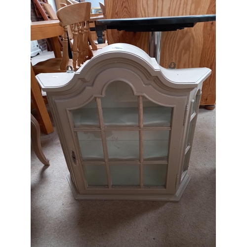 1095 - Painted pine glazed wall display cabinet