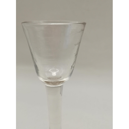 116 - Antique Georgian wine glass H15cm