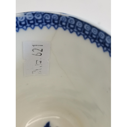 125 - x3 Blue and White Chinese cups - slight damage to all