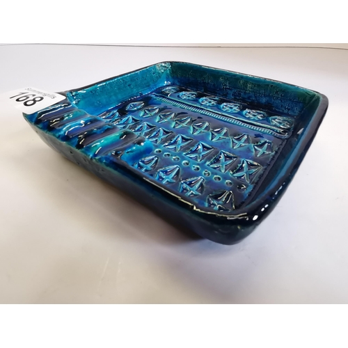 168 - Vintage Bitossi Large Ashtray in Rimini Blue by Aldo Londi 15cm x 15cm