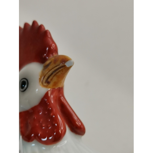 190 - A Pair of Antique vintage Chinese porcelain Roosters - one of them has slight damage to beak