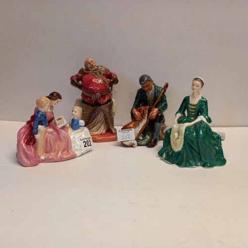 202 - 4 x Royal Doulton figures 