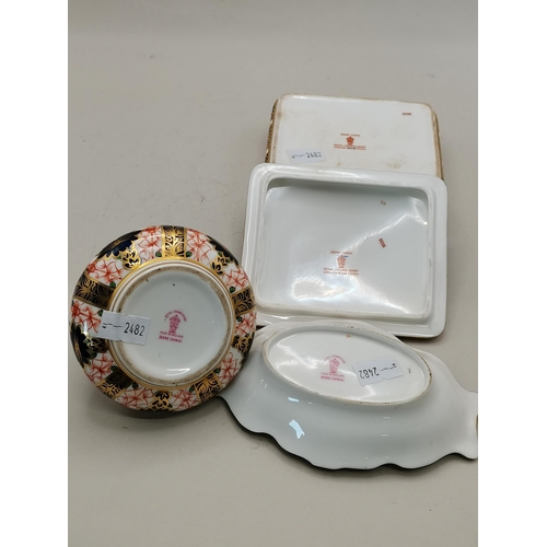 210 - Crown Derby Lighter, Trinket dish and lidded dish