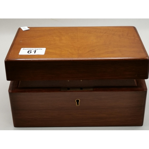 61 - Humidor Cigar box with cigars and Meerschaum hand crafted pipes etc