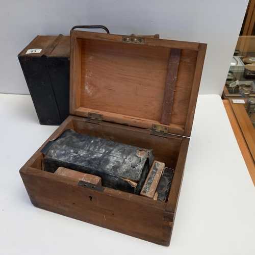 63 - Antique magic lantern and slides