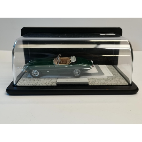 67 - Model of 1961 E-Type Jaguar in case