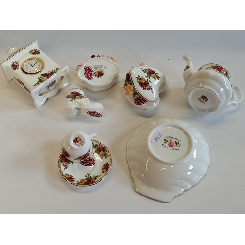 78 - Royal Albert Country Rose Miniature tea set in presentation box  - as new