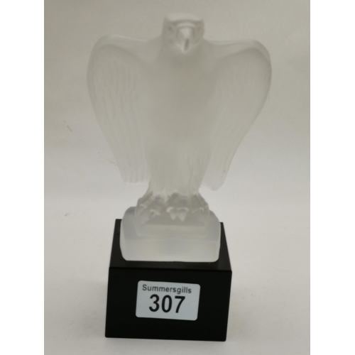 307 - Ceska Bohemian Art Deco Glass Eagle Car Mascot C 1930's H' Hoffmann