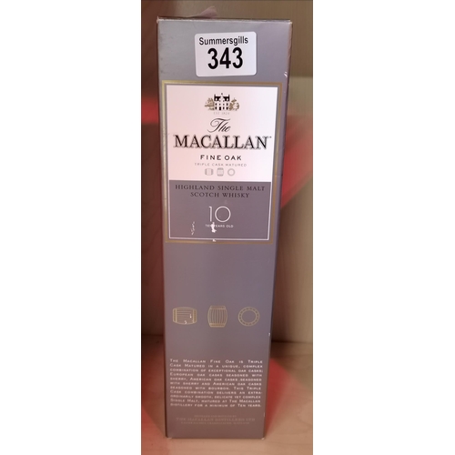 343 - Macallan FIne Oak triple cask matured 10 year old Malt scotch whisky