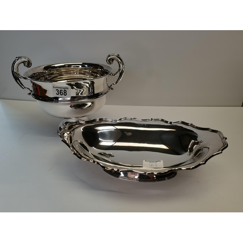 368 - A Birmingham silver trophy ( not marked ) 615g and A Chester silver dish 355g