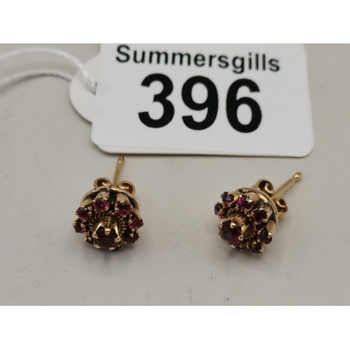 396 - A Pair of Ruby and Diamond earrings