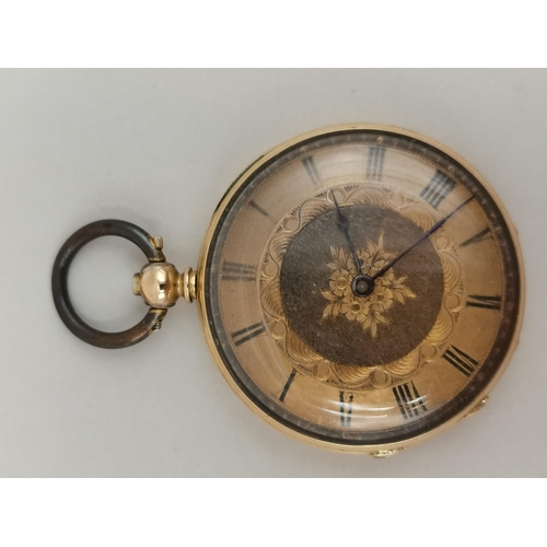 420 - 14ct Gold pocket watch plus gold watch face