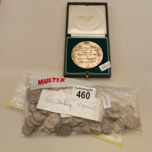 460 - Bag of Mid 20th Century coins, mainly sixpences and shillings, also Commem. coin 