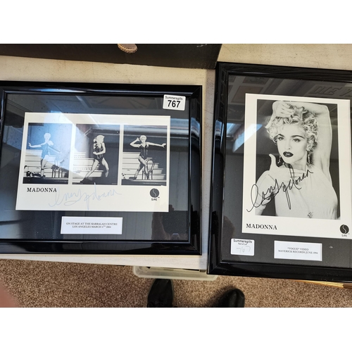 767 - 2 x framed Madonna photographs 