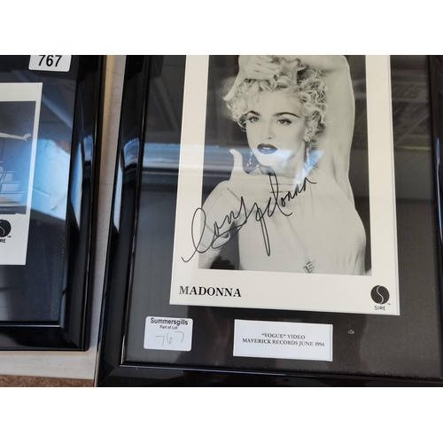 767 - 2 x framed Madonna photographs 