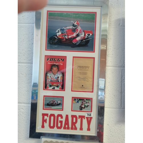 768 - Carl Fogarty signed Explosive Autobiography and photos