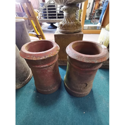 963 - 2 x Garden Chimney pot / planters 49cm Ht