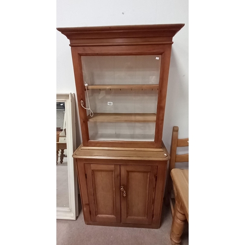 1083 - Antique pine kitchen dresser with key (in two parts) H180cm x 85cm