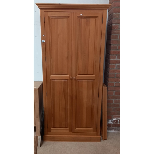 1103 - Double pine wardrobe 87cm x 56cm x Ht 201cm