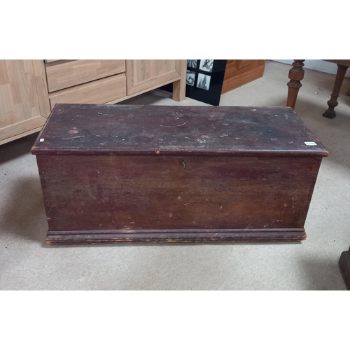 1110 - Antique pine chest 103cm x 41cm