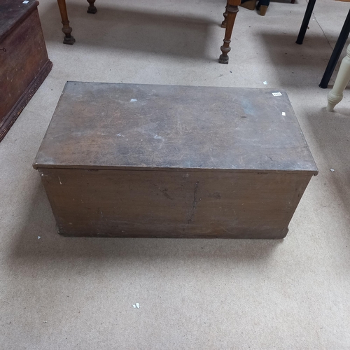 1111 - Antique wooden blanket box 96cm x 51cm